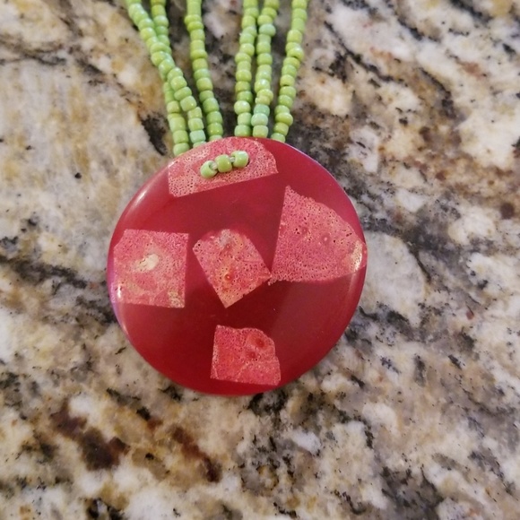 Beaded Coconut Shell Necklace - Picture 2 of 5